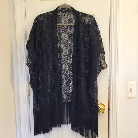 Oragami NWOT Black Floral Lace Kimono XXL - Picture 1 of 11
